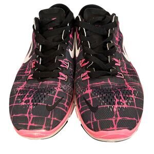 Nike Free Womens 6.5 Running Shoes Sneakers Black Pink Lace Up 629832-003